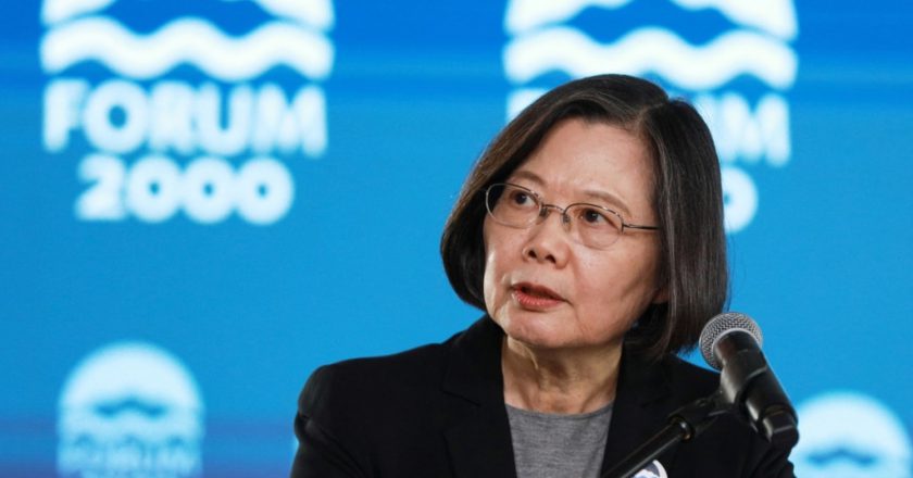 前台灣總統蔡英文在訪問捷剋期間呼籲釋放黎智英