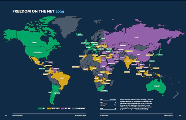 自由之家年度報告：中國網路自由度連十年墊底