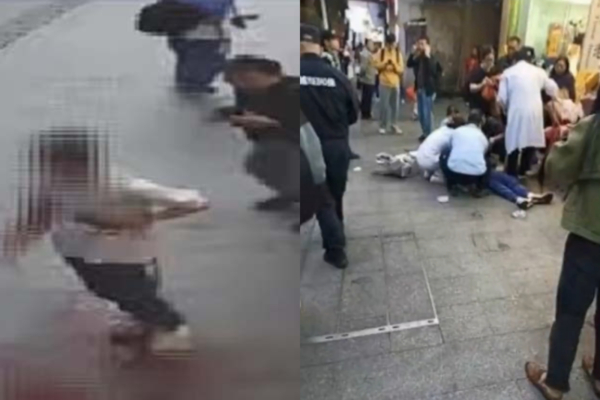 广州中学附近爆砍人事件 学生流血求救 场面惊悚